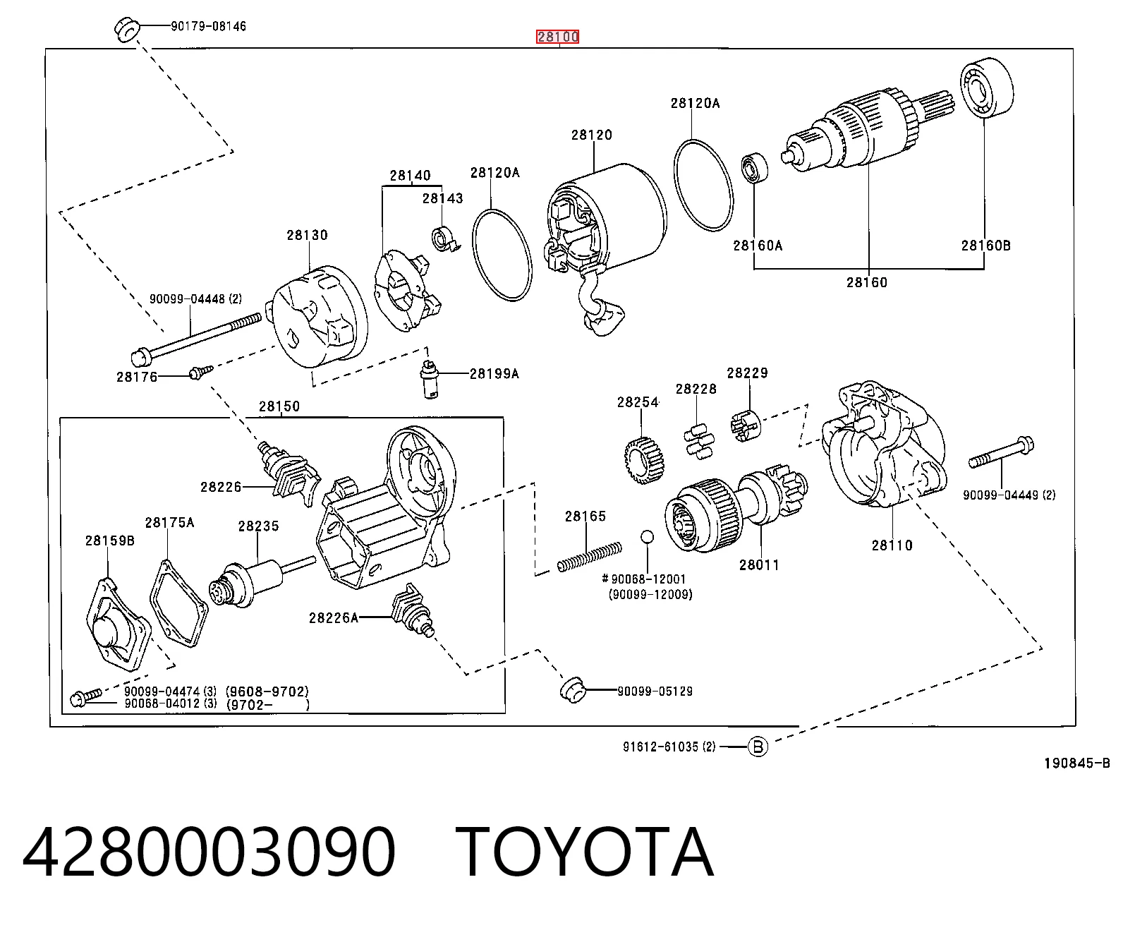 4280003090 Toyota Стартер двигуна