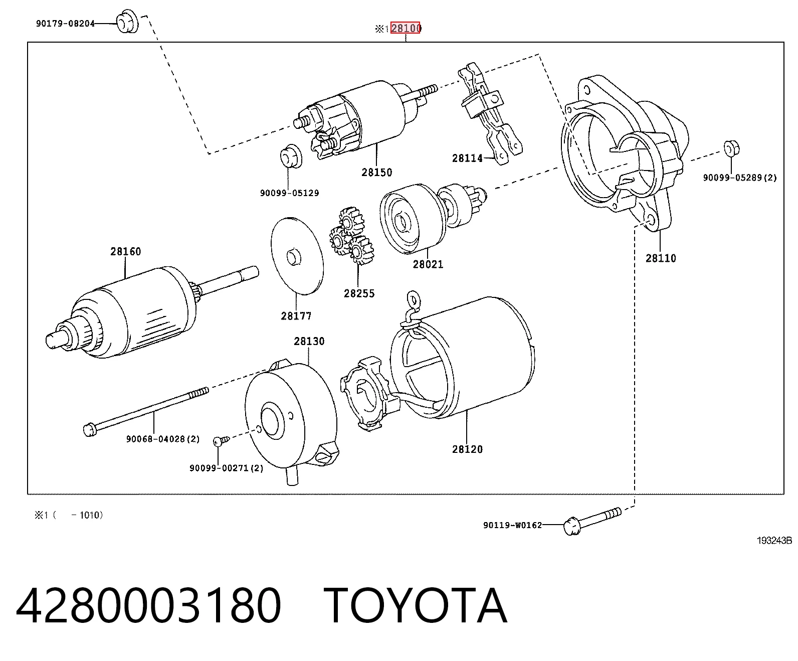 4280003180 Toyota Стартер двигуна