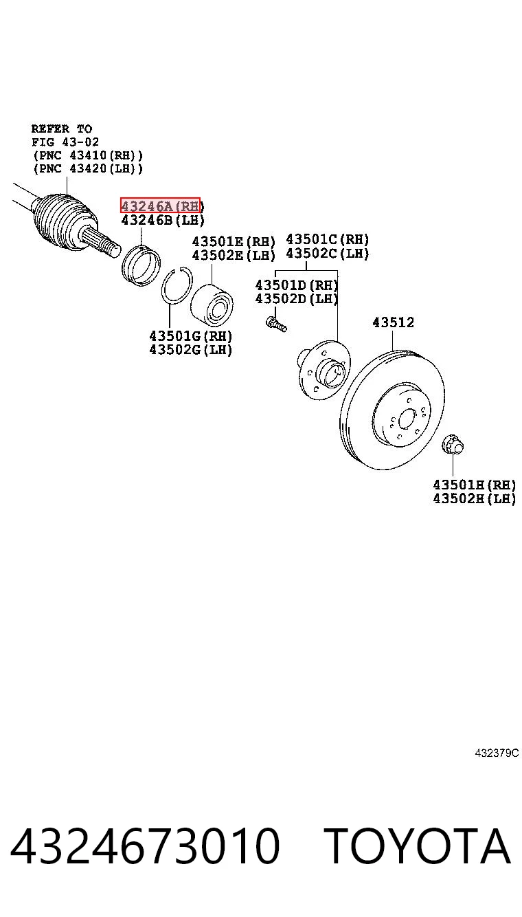 4324673010 Toyota Сальник передньої маточини