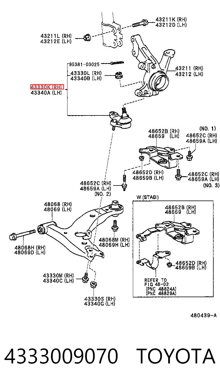 4333009070 Toyota Кульові на авто