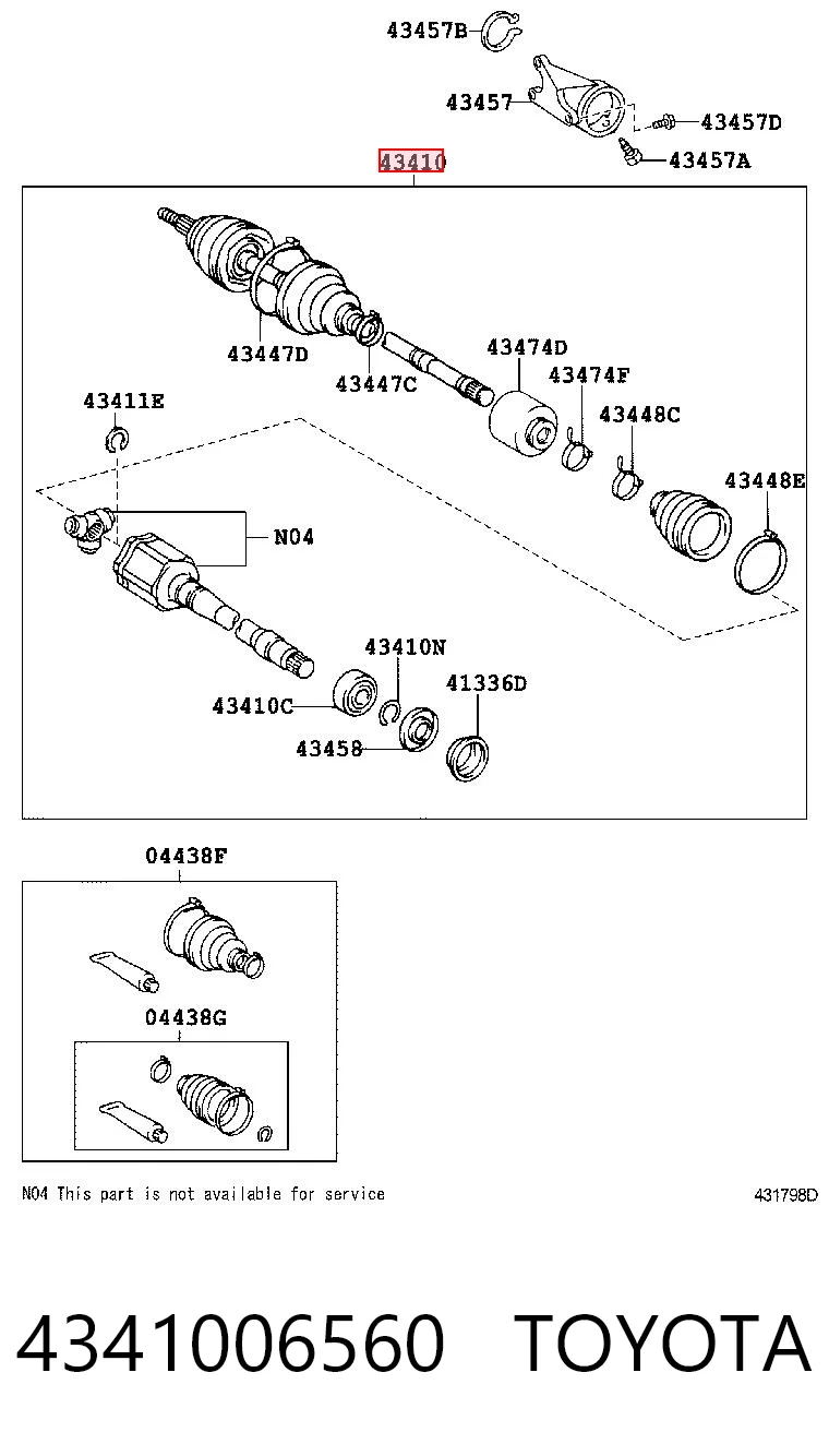 4341006560 Toyota Привід передній правий