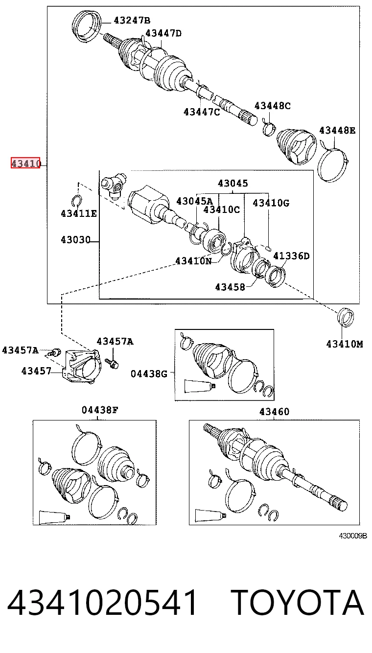 Привід передній правий на Toyota Carina E T19