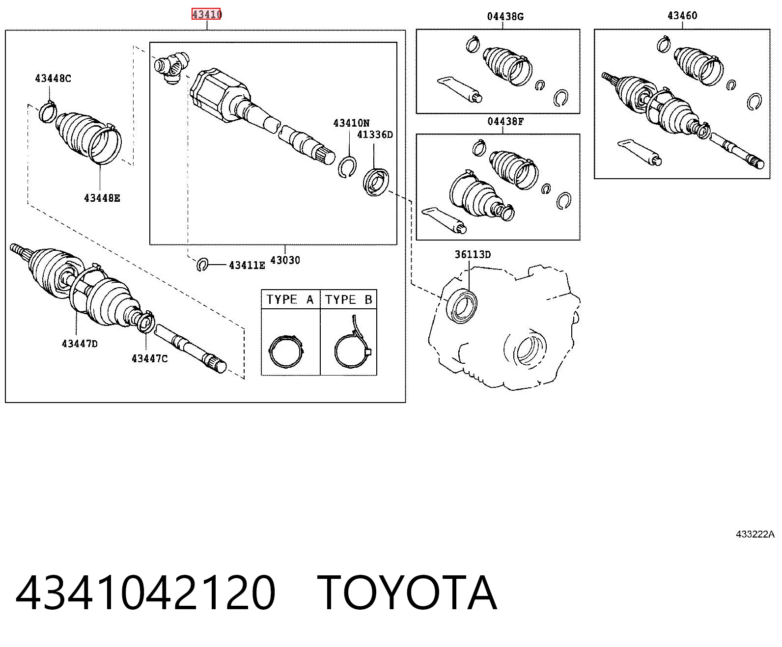 Привід передній правий на Toyota RAV4 II XA2