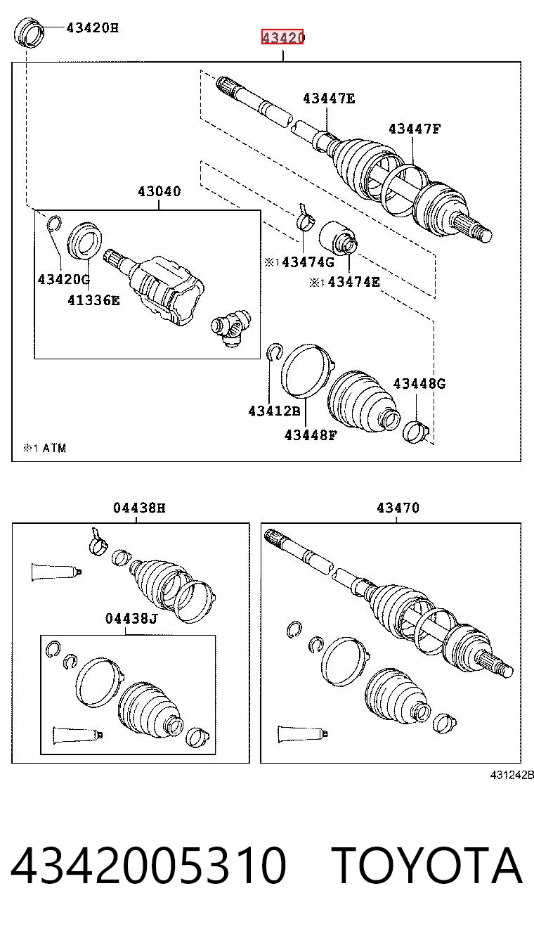 4342005311 Toyota Привід лівий