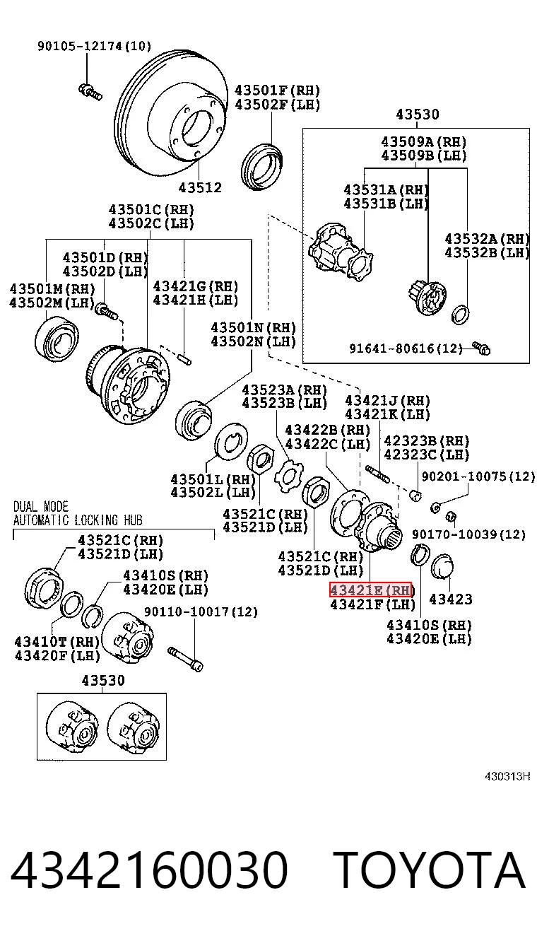 4342160030 Toyota Фланець передньої маточини