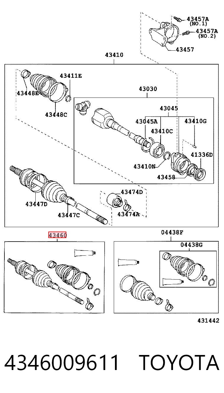 4346009611 Toyota