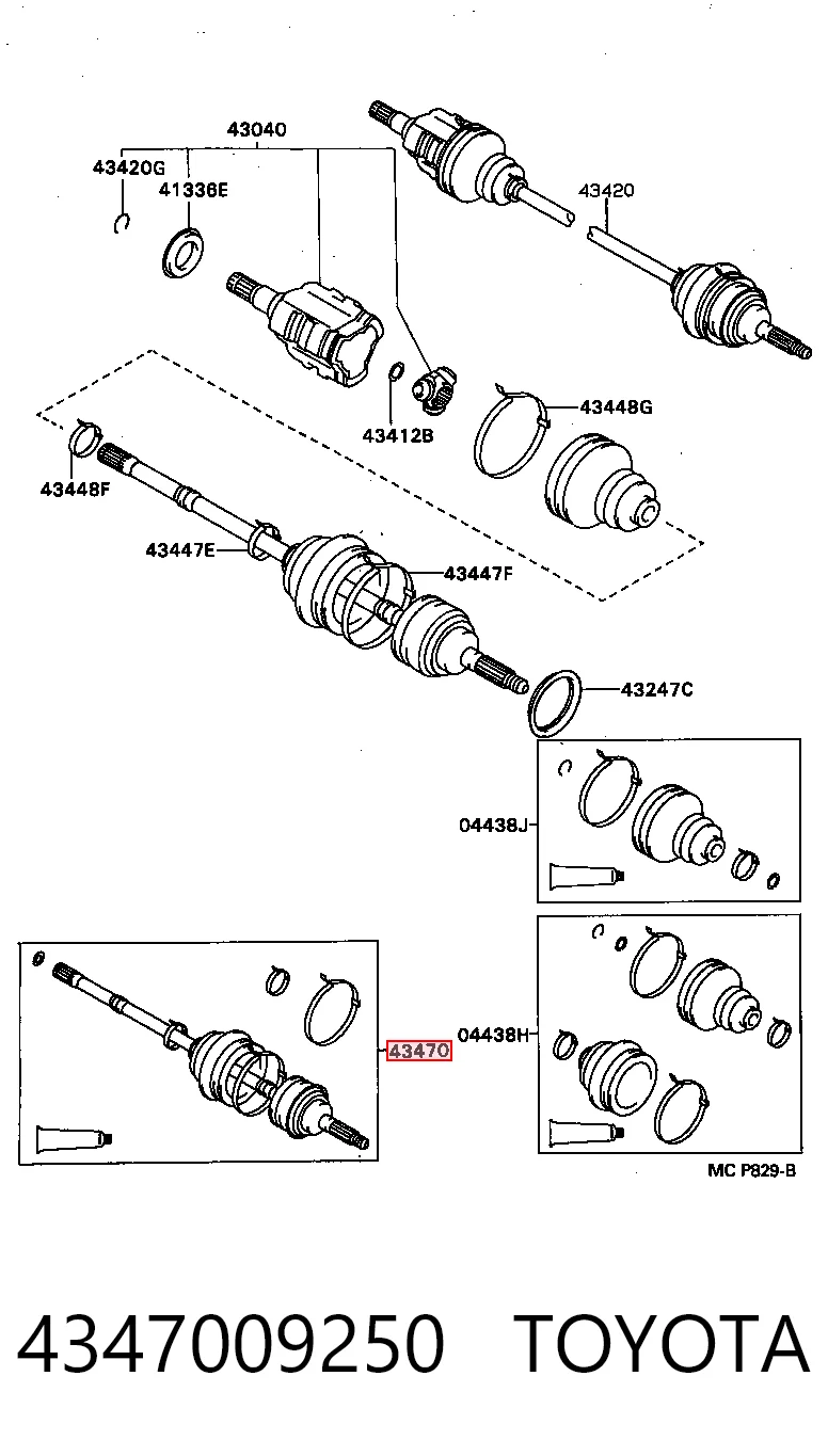 Привід правий Toyota Carina E