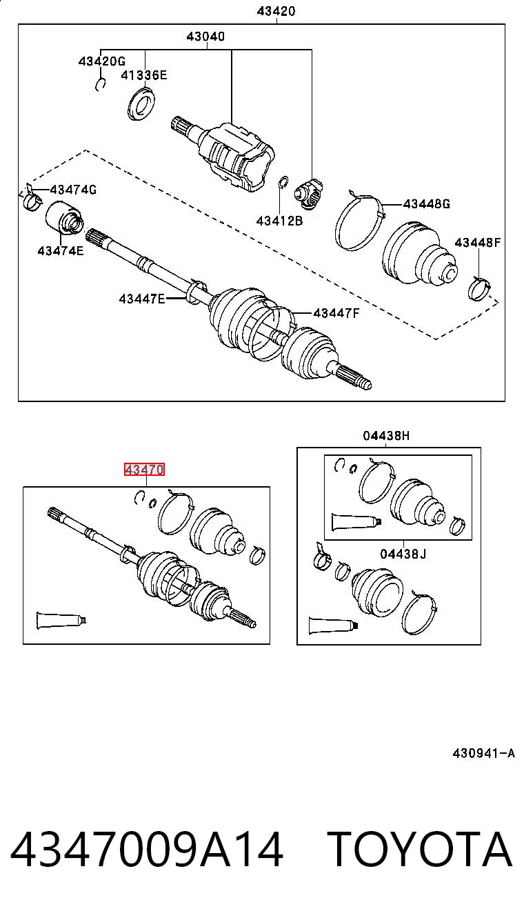 4347009A14 Toyota Привід лівий
