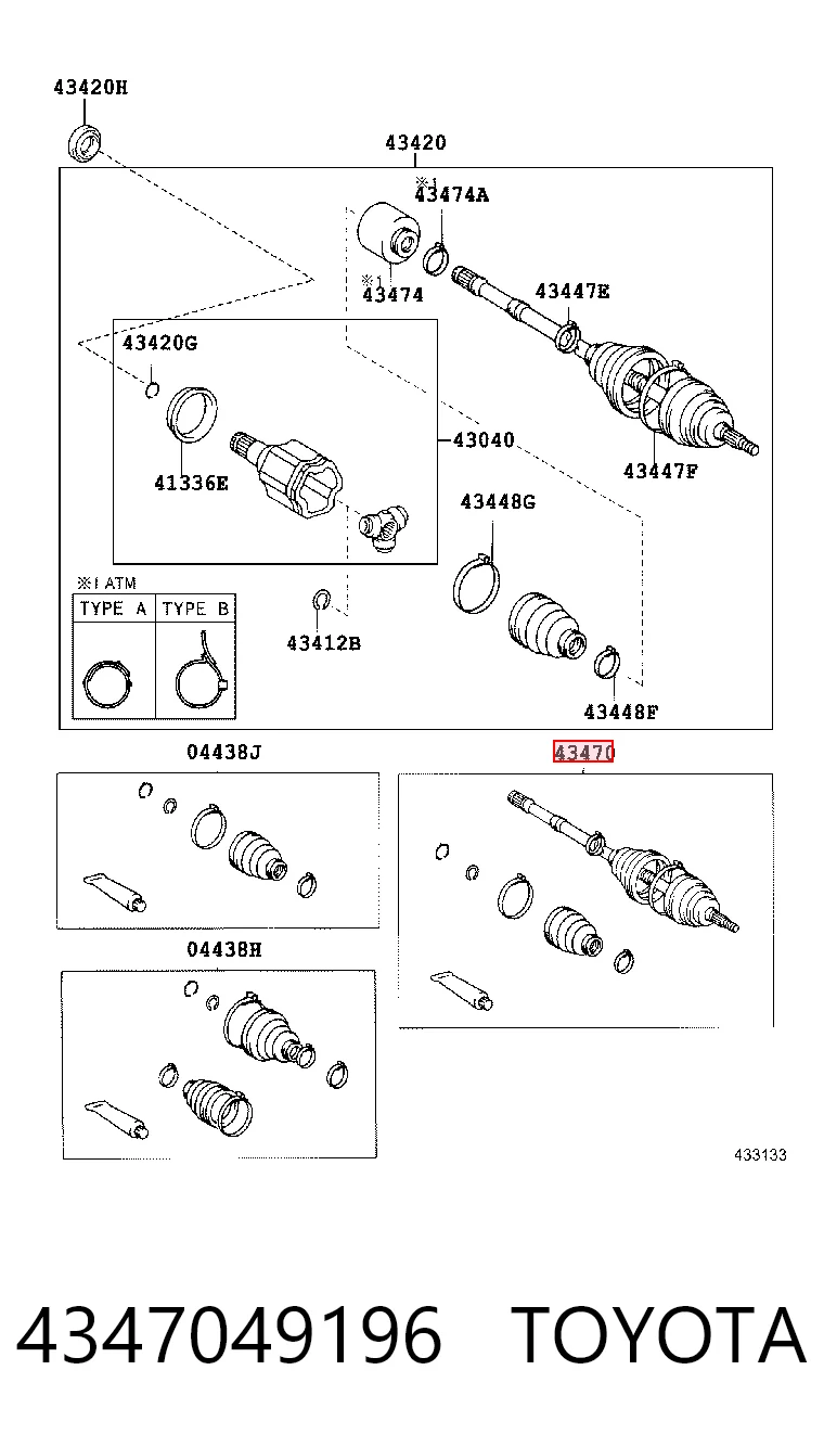 Піввісь передня, права Toyota RAV4 II позашляховик (XA2) (2000 - 2005) ціна, від 89.82 USD