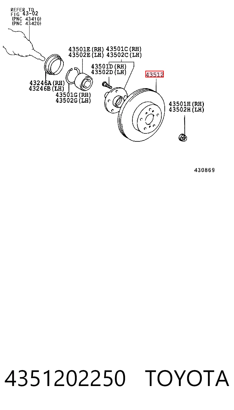 4351202250 Toyota Гальмо дискове переднє