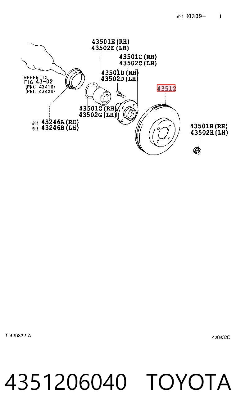 4351206040 Toyota Гальмо дискове переднє