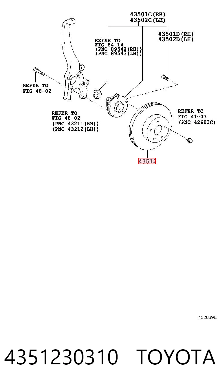 4351230310 Toyota Гальмо дискове переднє