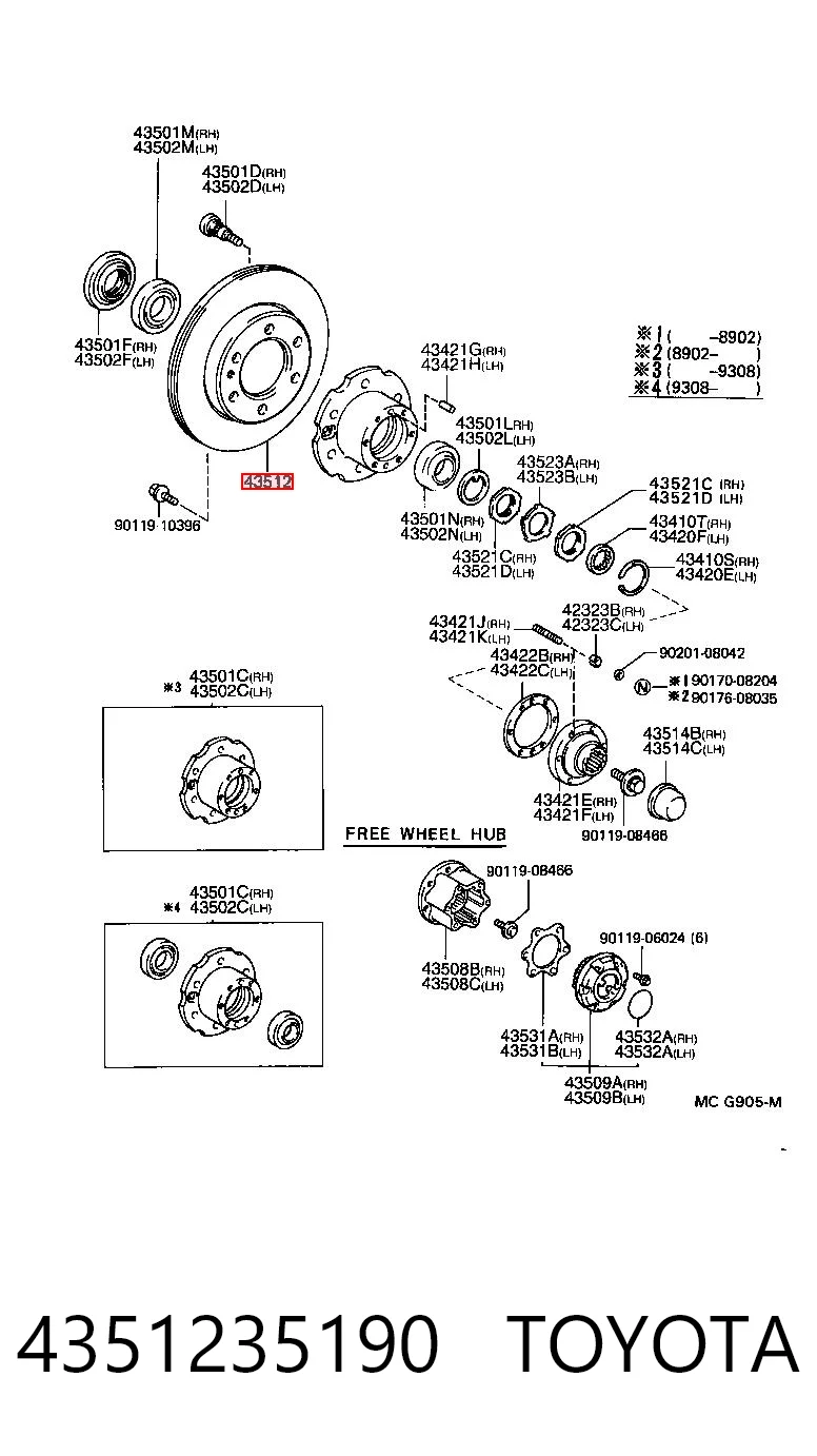 4351235190 Toyota Гальмо дискове переднє