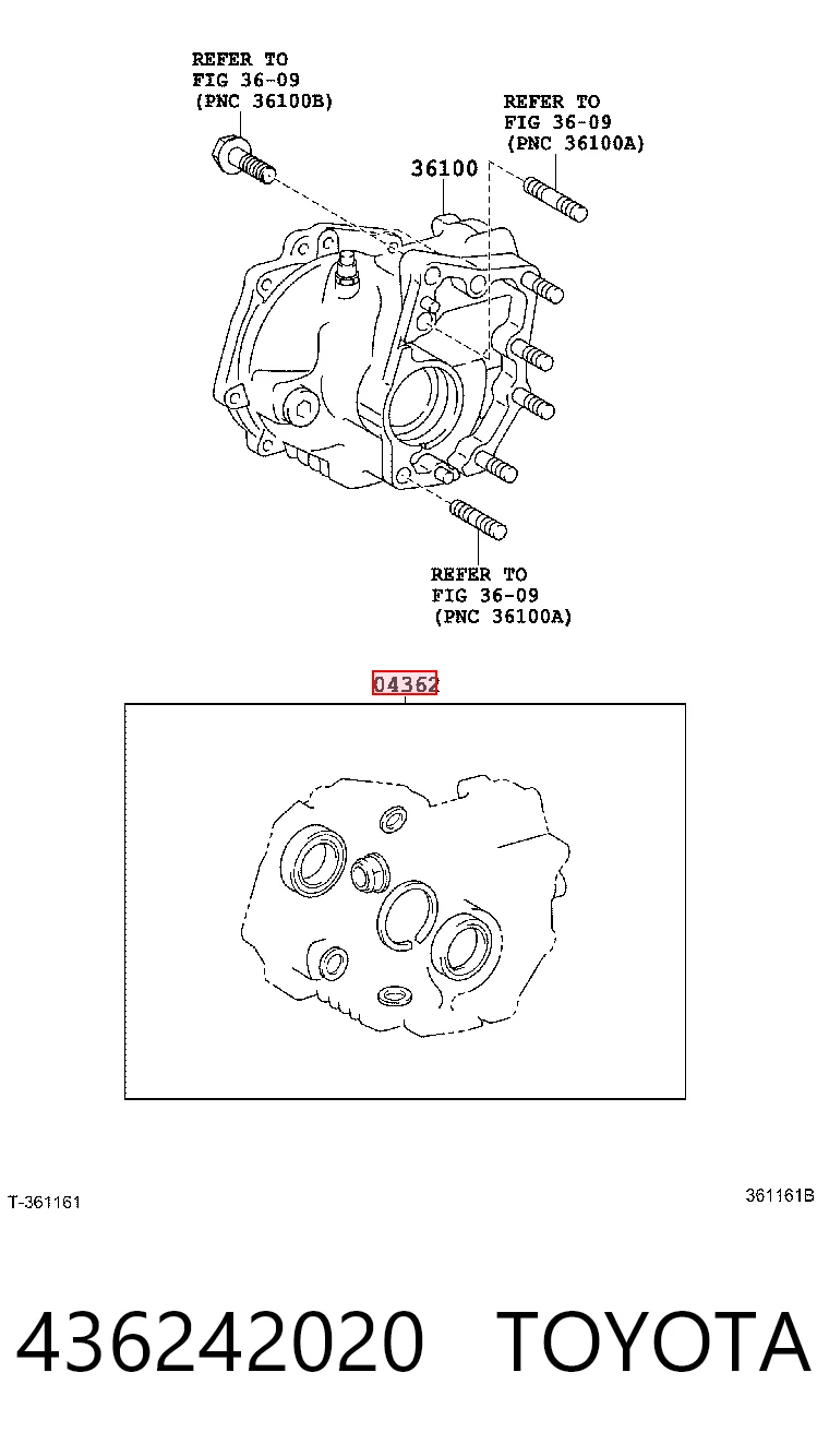 436242020 Toyota Ремкомплект роздавальної коробки