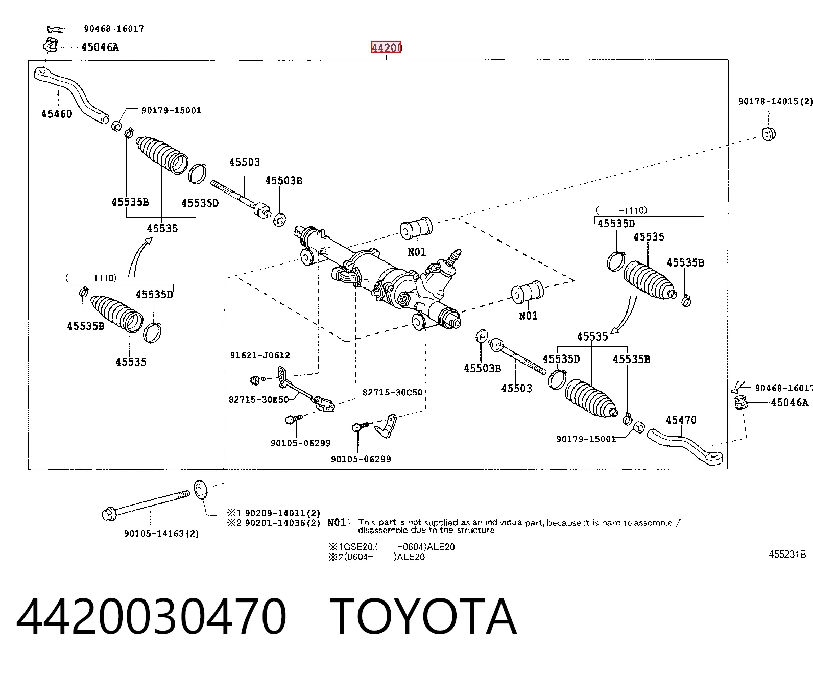 Управління рульове в зборі Toyota 4420030470 ціна, від 736.71 USD