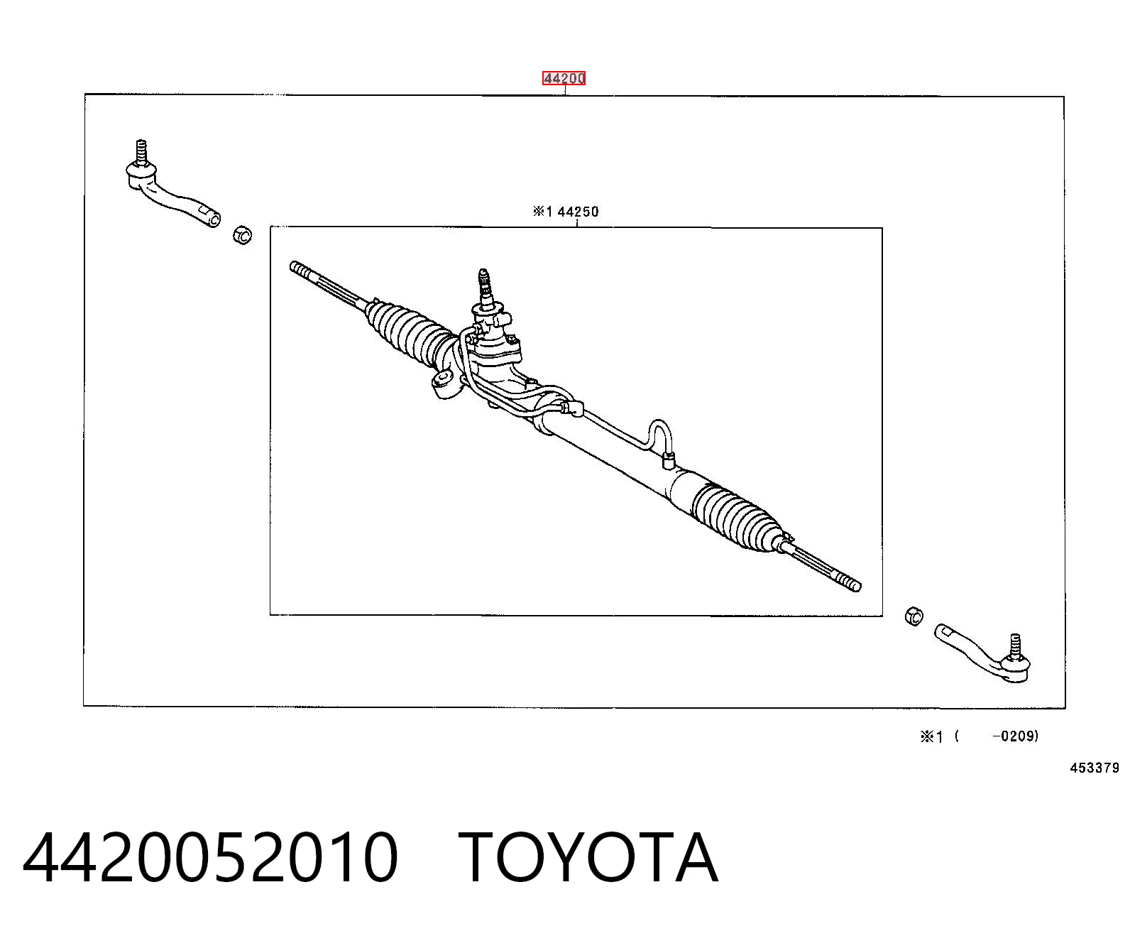 4420052010 Toyota Рейковий рульовий механізм