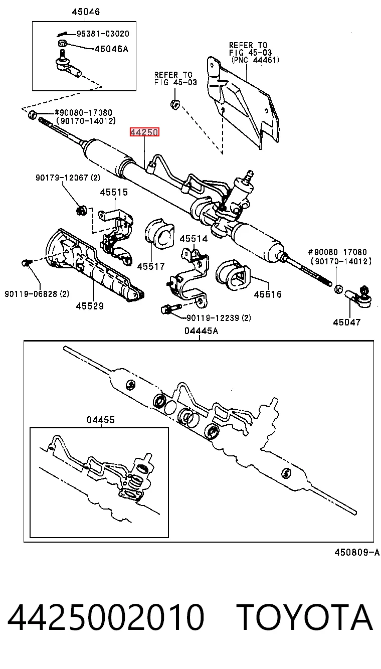4425002010 Toyota Рейковий рульовий механізм