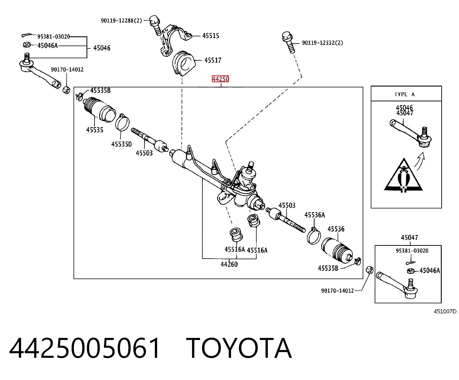 Рульова рейка Toyota Avensis 1