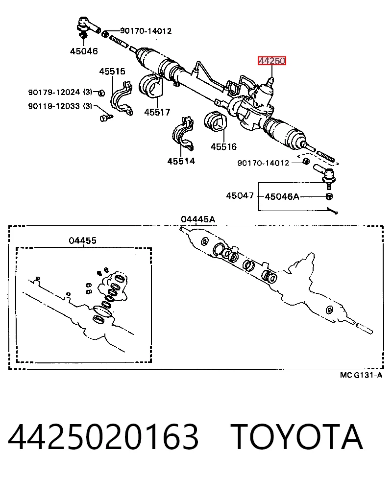 Рейковий рульовий механізм на Toyota Camry II V2