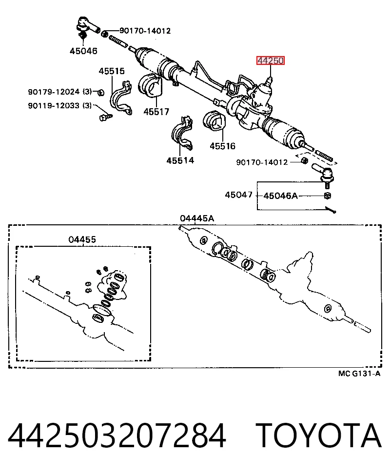 Рейковий рульовий механізм на Toyota Camry II V2