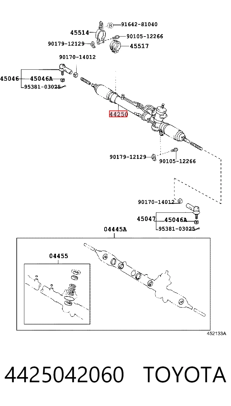 4425042060 Toyota Рейковий рульовий механізм