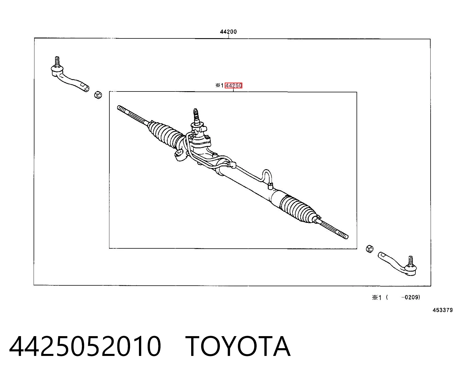 4425052010 Toyota Рейковий рульовий механізм