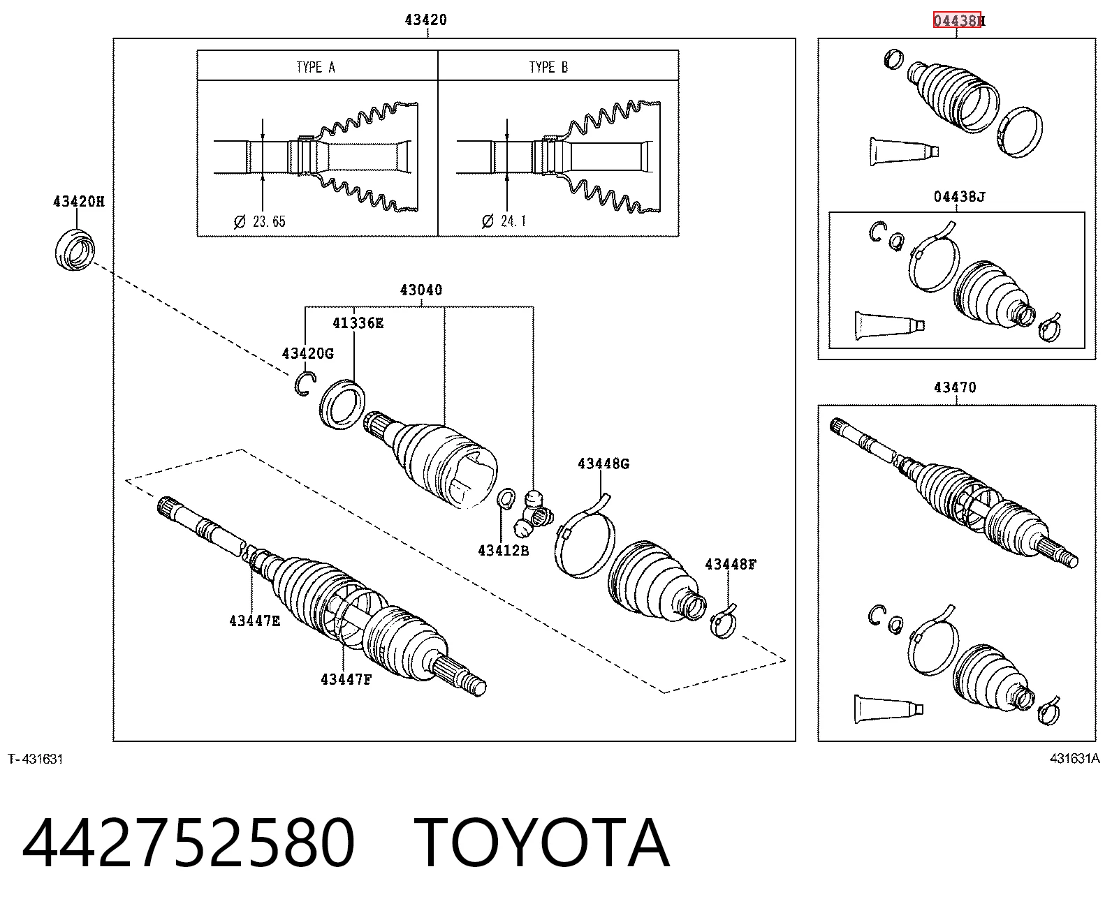 Пильник шарніра кутових швидкостей зовнішній передній Toyota Corolla VERSO мінівен (R10) (2004 - 2009) ціна, від 17.73 USD