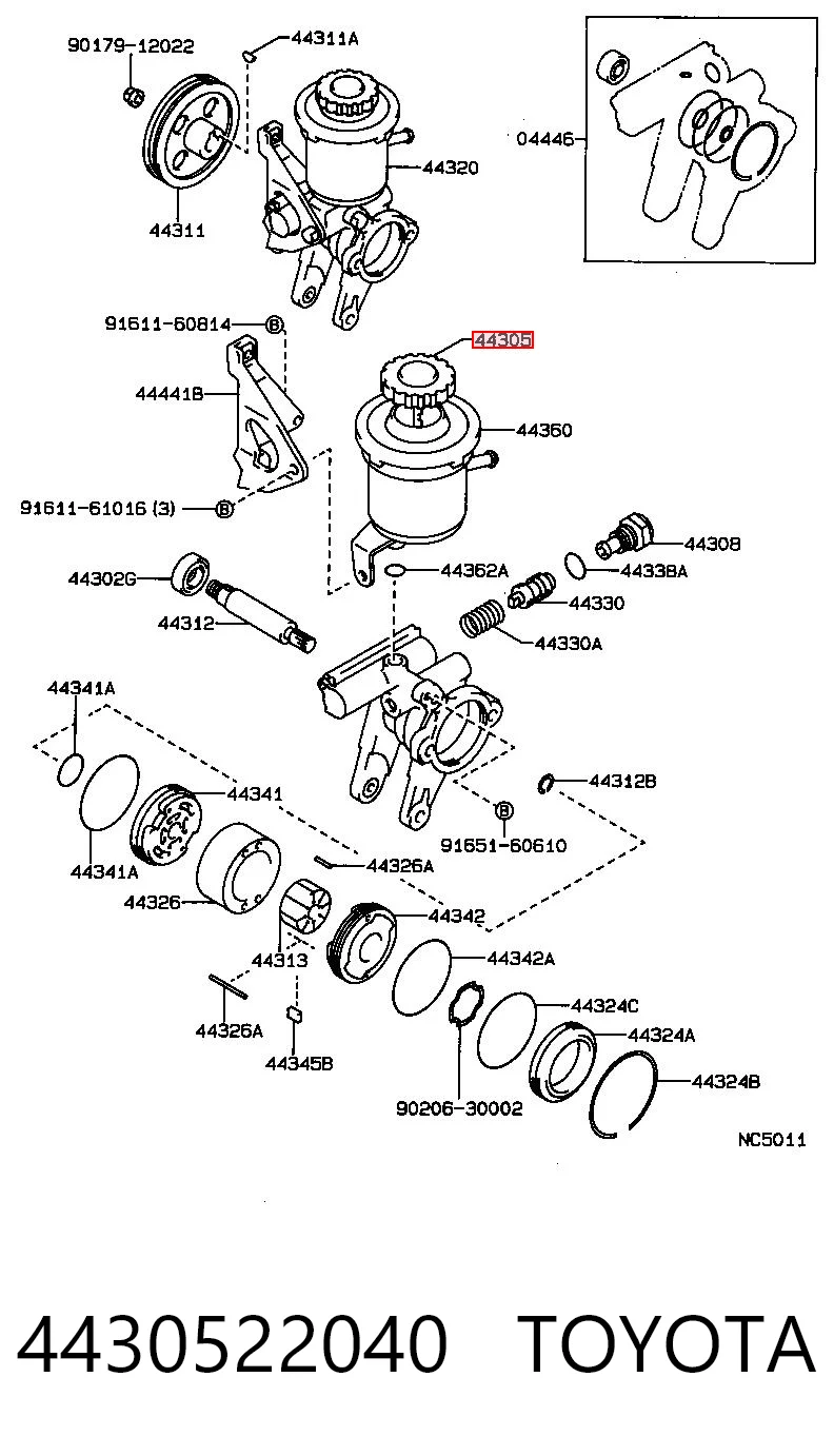 4430522040 Toyota Кришка бачка насоса гідропідсилювача керма