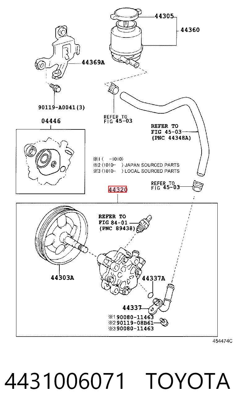 4431006071 Toyota Насос гідропідсилювача