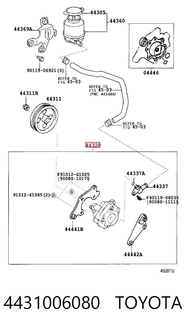 4431006080 Toyota Насос гідропідсилювача