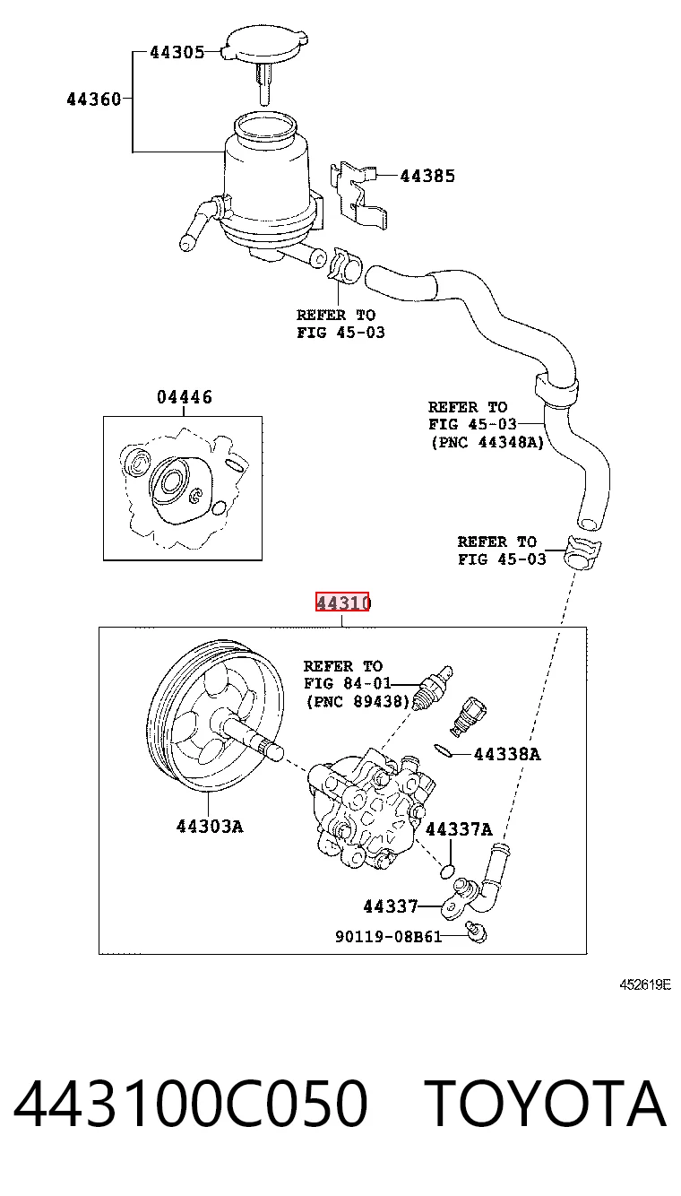 443100C050 Toyota Насос гідропідсилювача