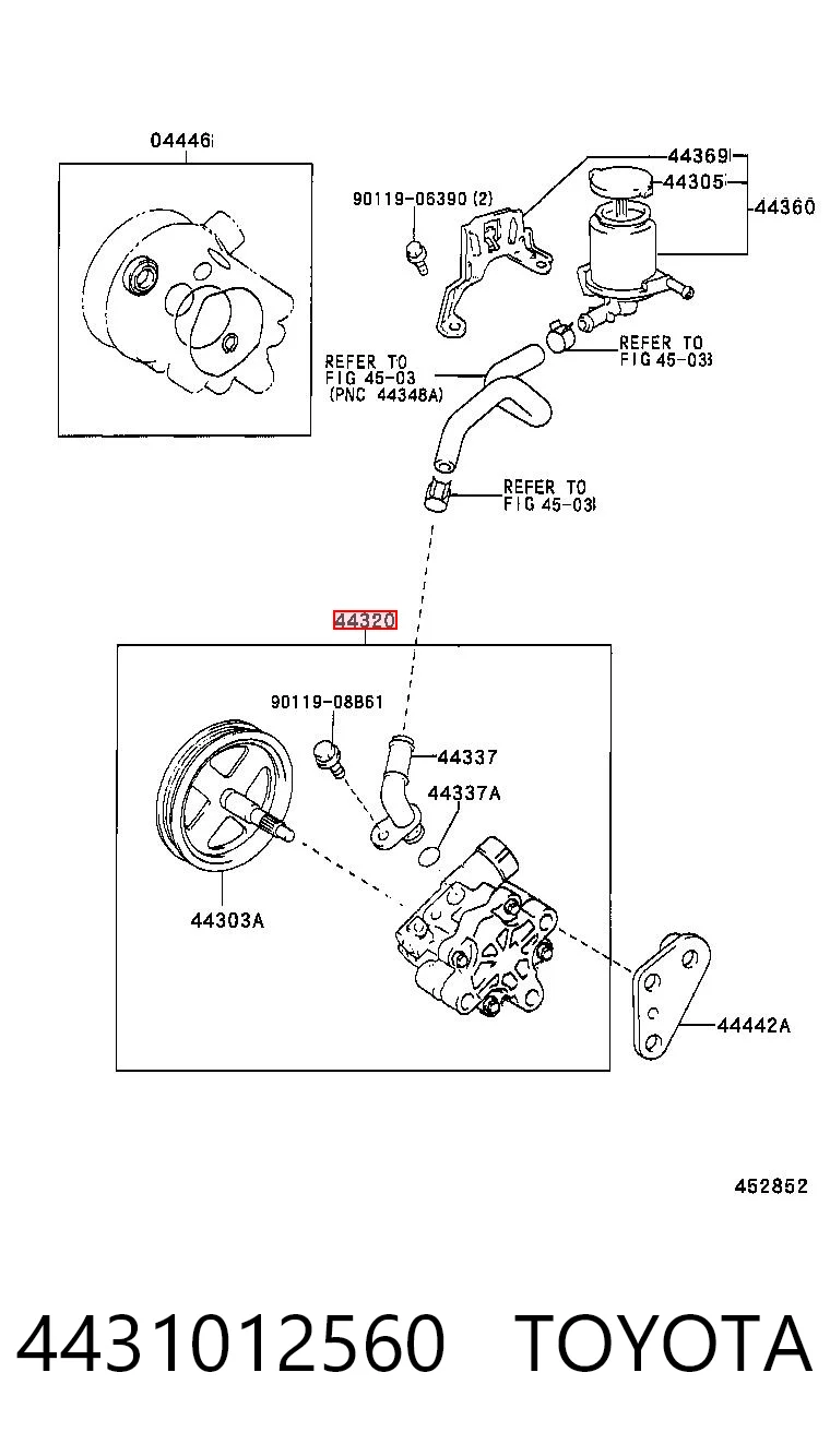 4431012560 Toyota Насос гідропідсилювача