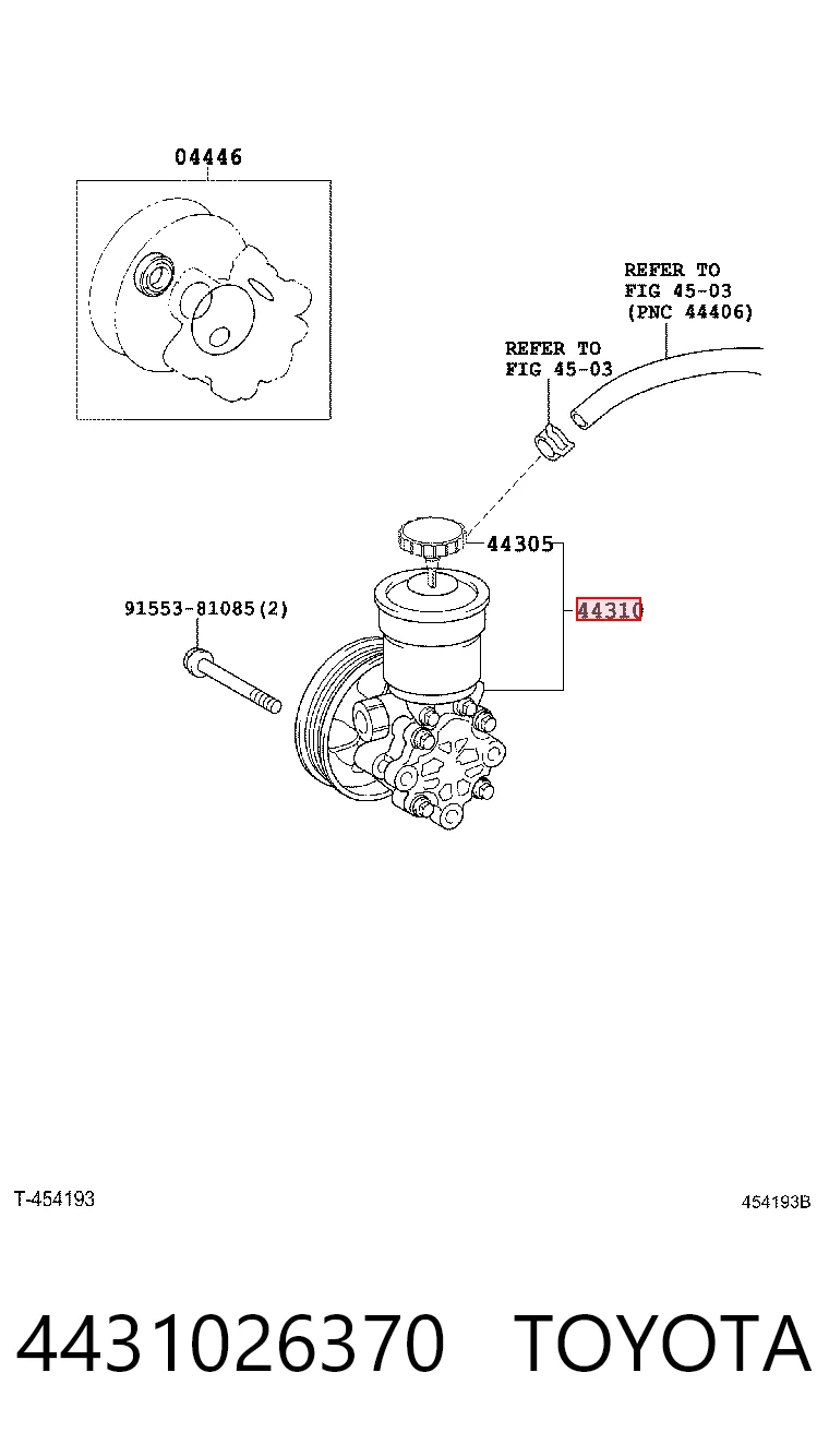 4431026370 Toyota Насос гідропідсилювача
