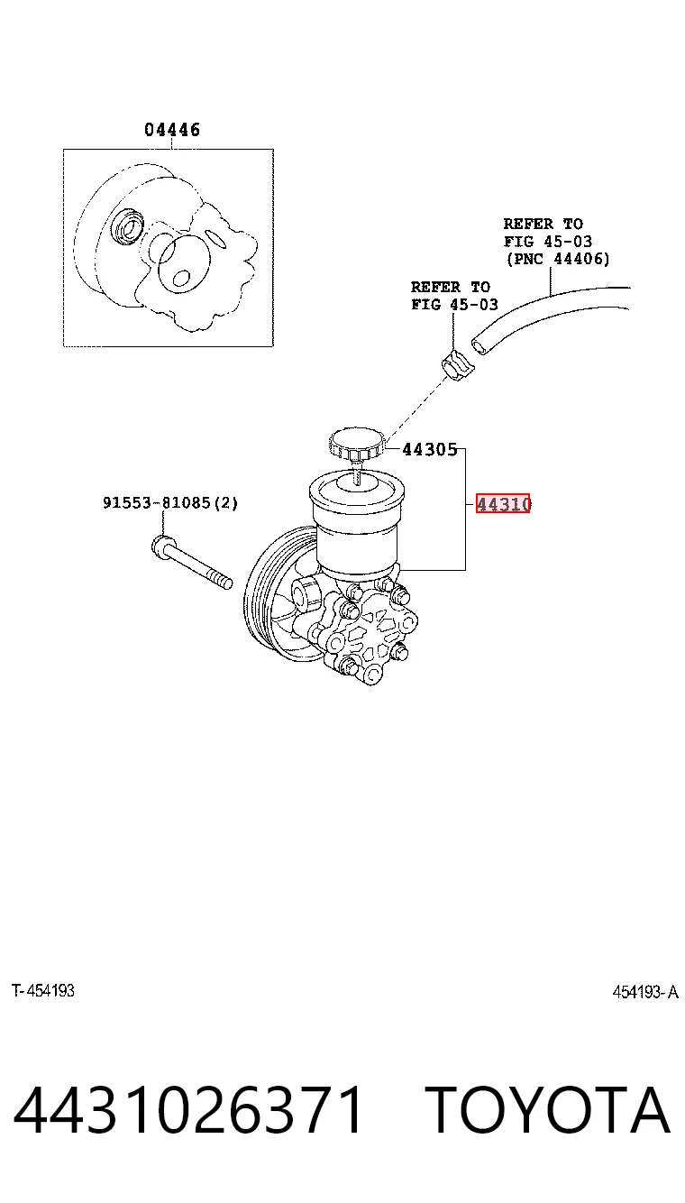 4431026371 Toyota Насос гідропідсилювача