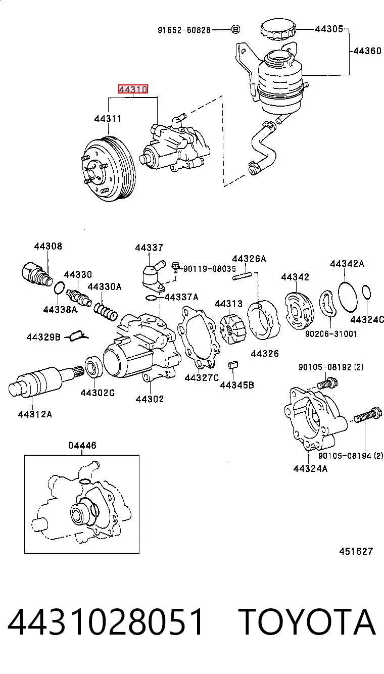 4431028051 Toyota Насос гідропідсилювача