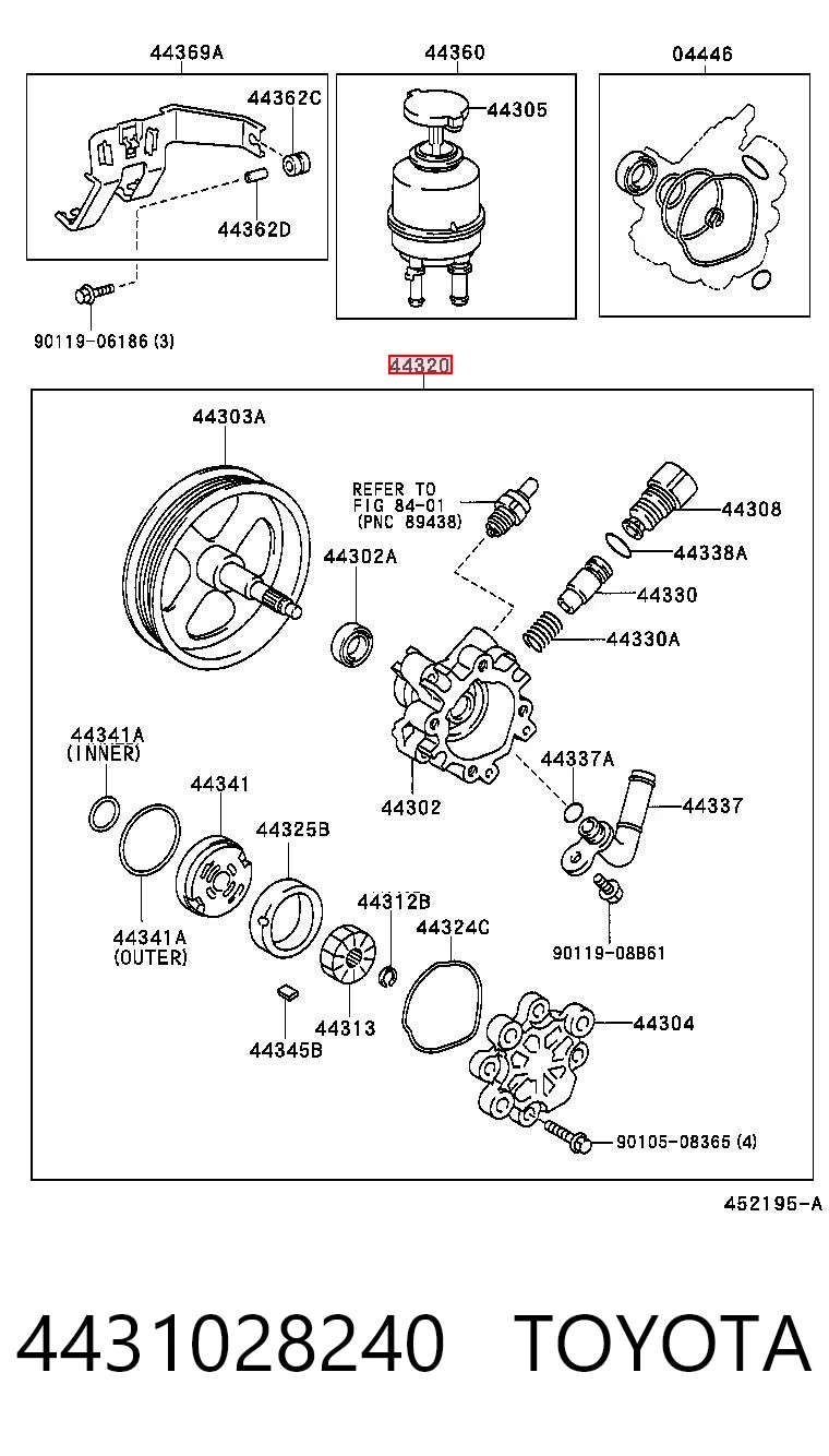 4431028240 Toyota Насос гідропідсилювача