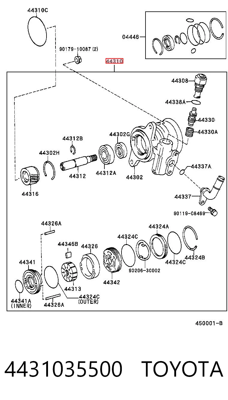 4431035500 Toyota Насос гідропідсилювача