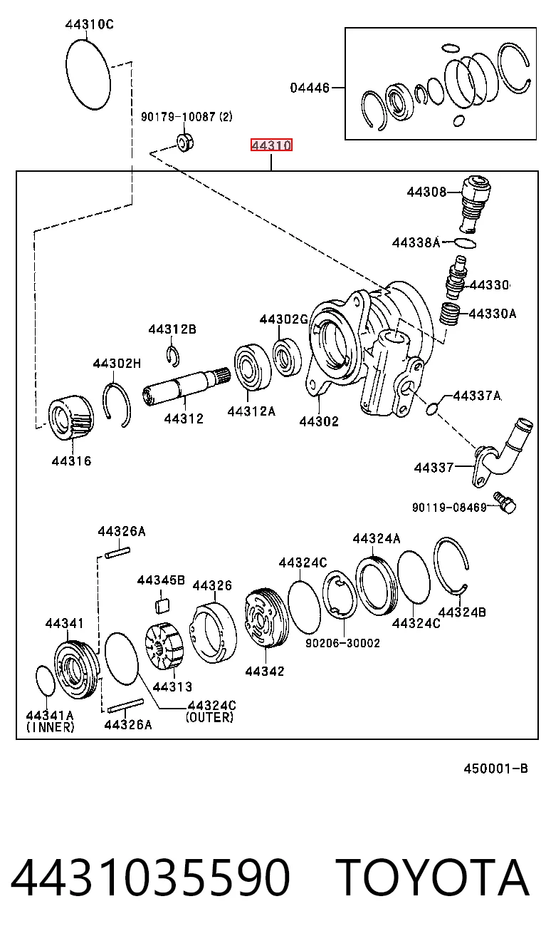 4431035590 Toyota Насос гідропідсилювача