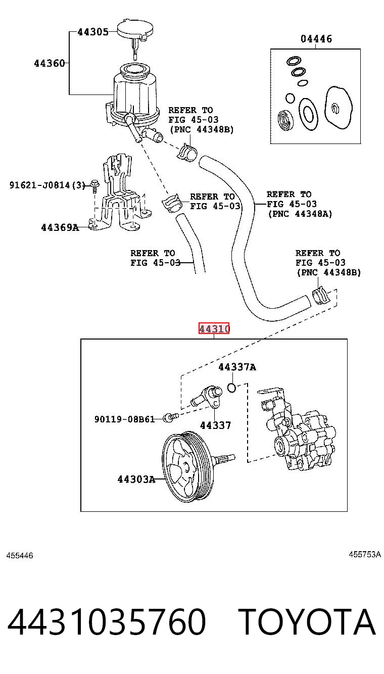 4431035760 Toyota Насос гідропідсилювача