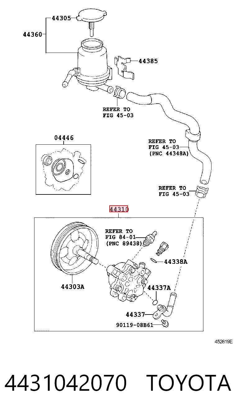 4431042070 Toyota Насос гідропідсилювача