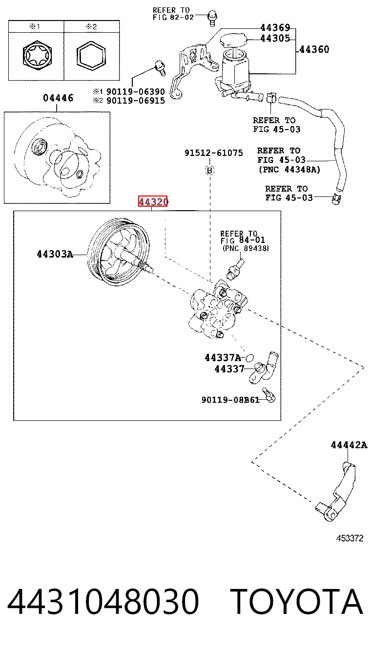 4431048030 Toyota Насос гідропідсилювача