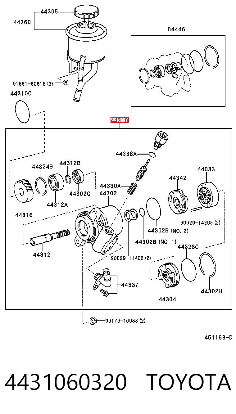4431060320 Toyota Насос гідропідсилювача
