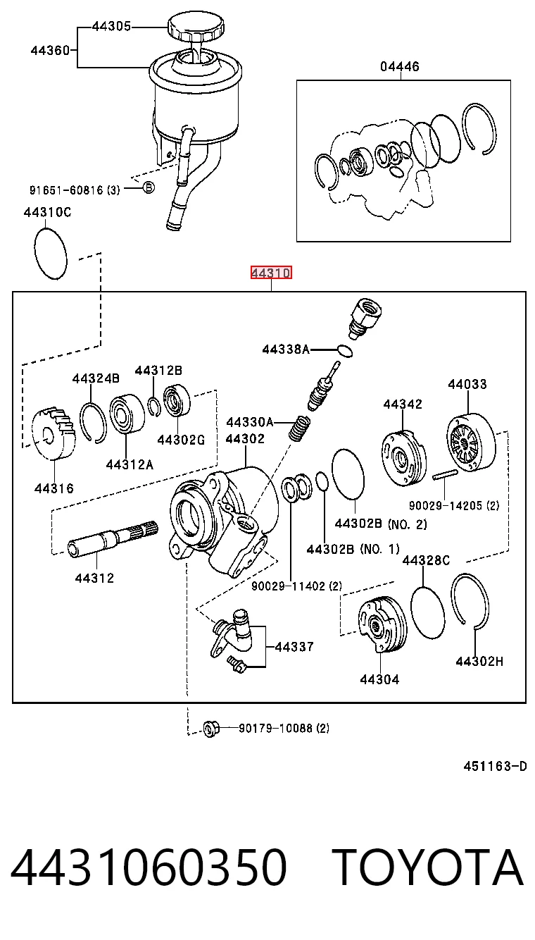 4431060350 Toyota Насос гідропідсилювача