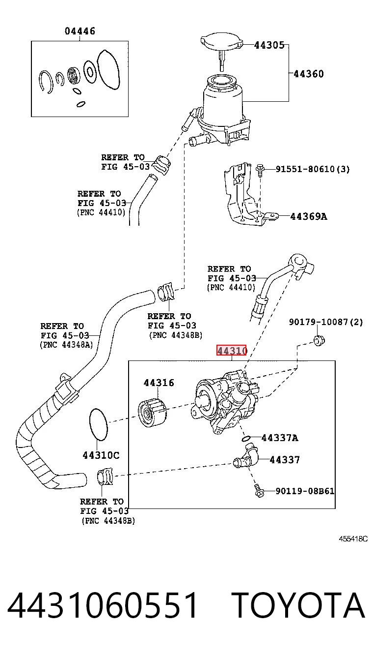 4431060551 Toyota Насос гідропідсилювача