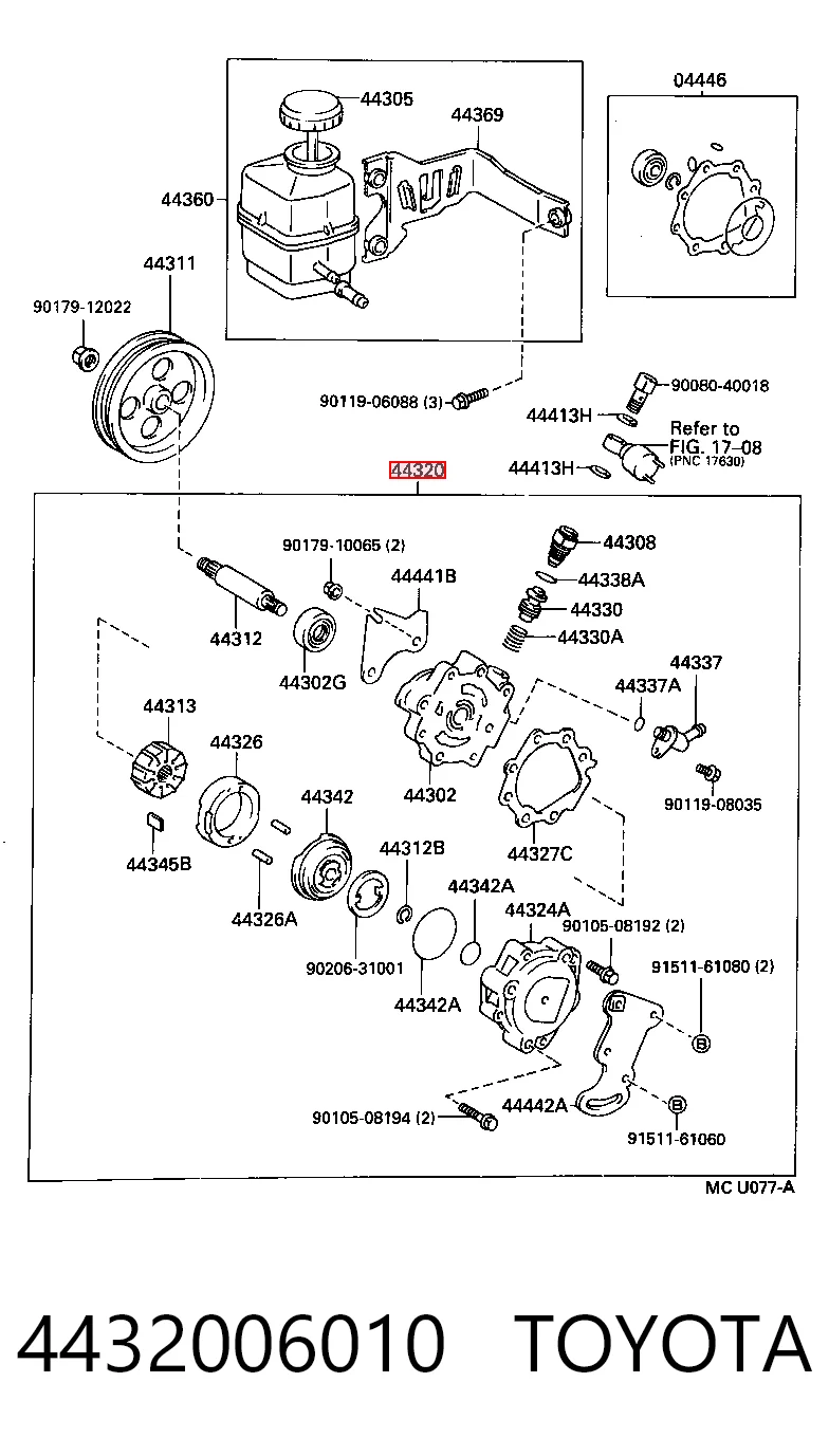 4432006010 Toyota Насос гідропідсилювача