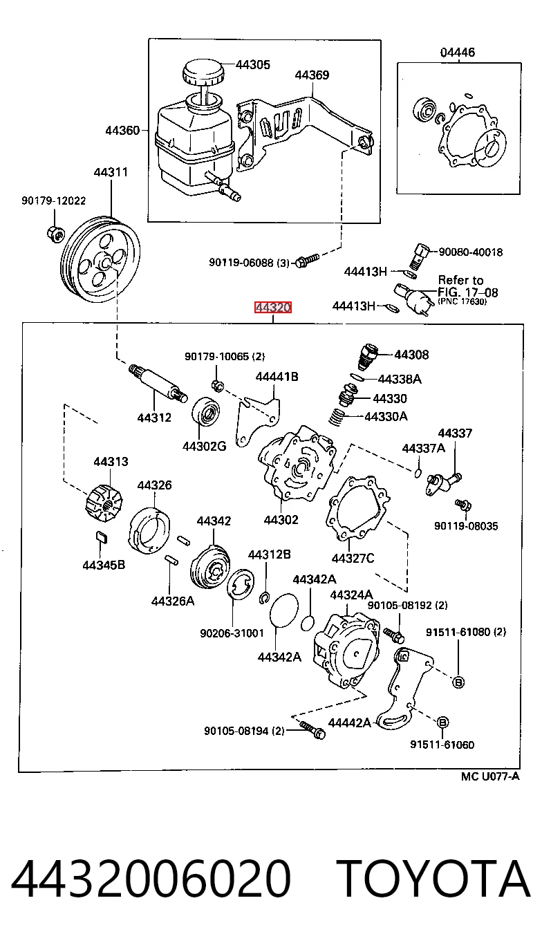 4432006020 Toyota Насос гідропідсилювача