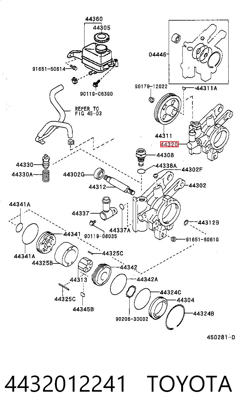 4432012241 Toyota Насос гідропідсилювача