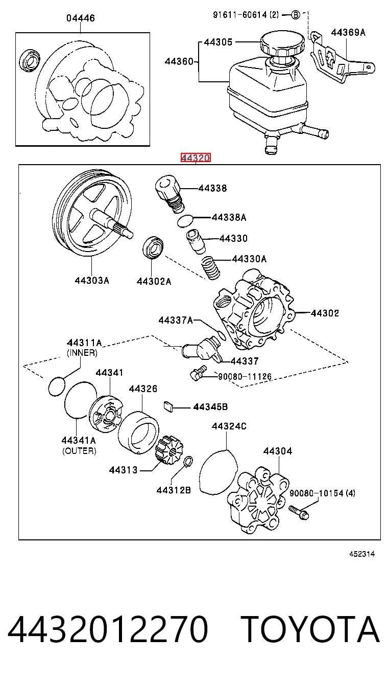 4432012270 Toyota Насос гідропідсилювача