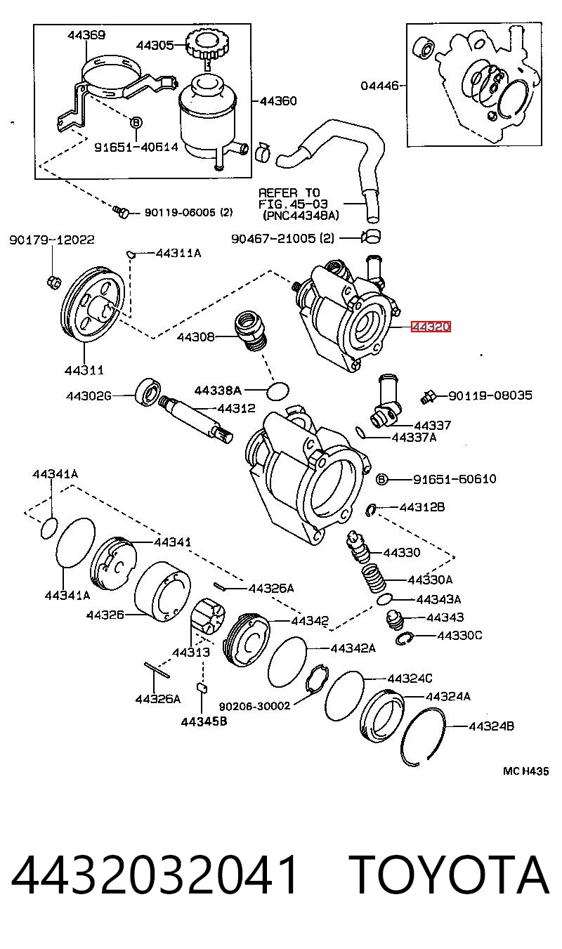 4432032041 Toyota Насос гідропідсилювача