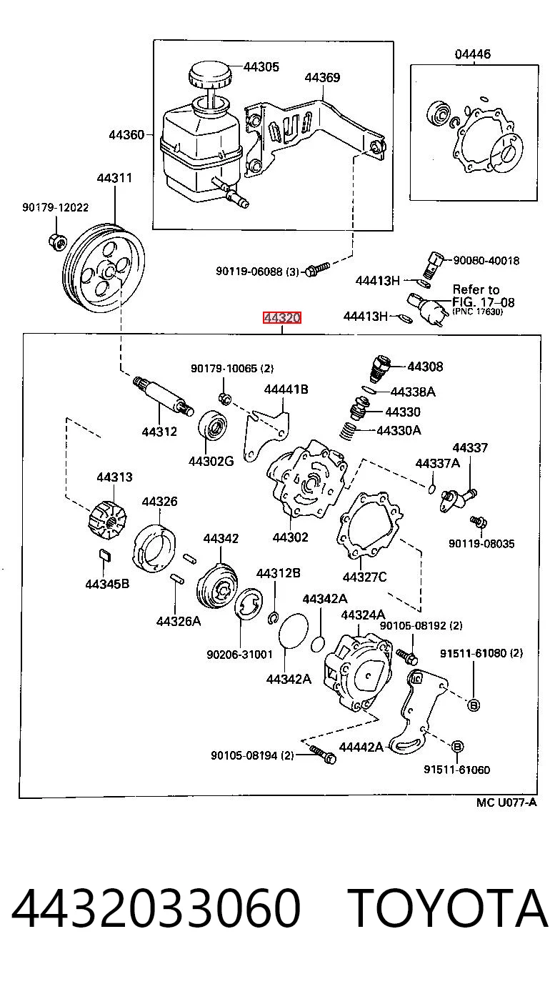 4432033060 Toyota Насос гідропідсилювача